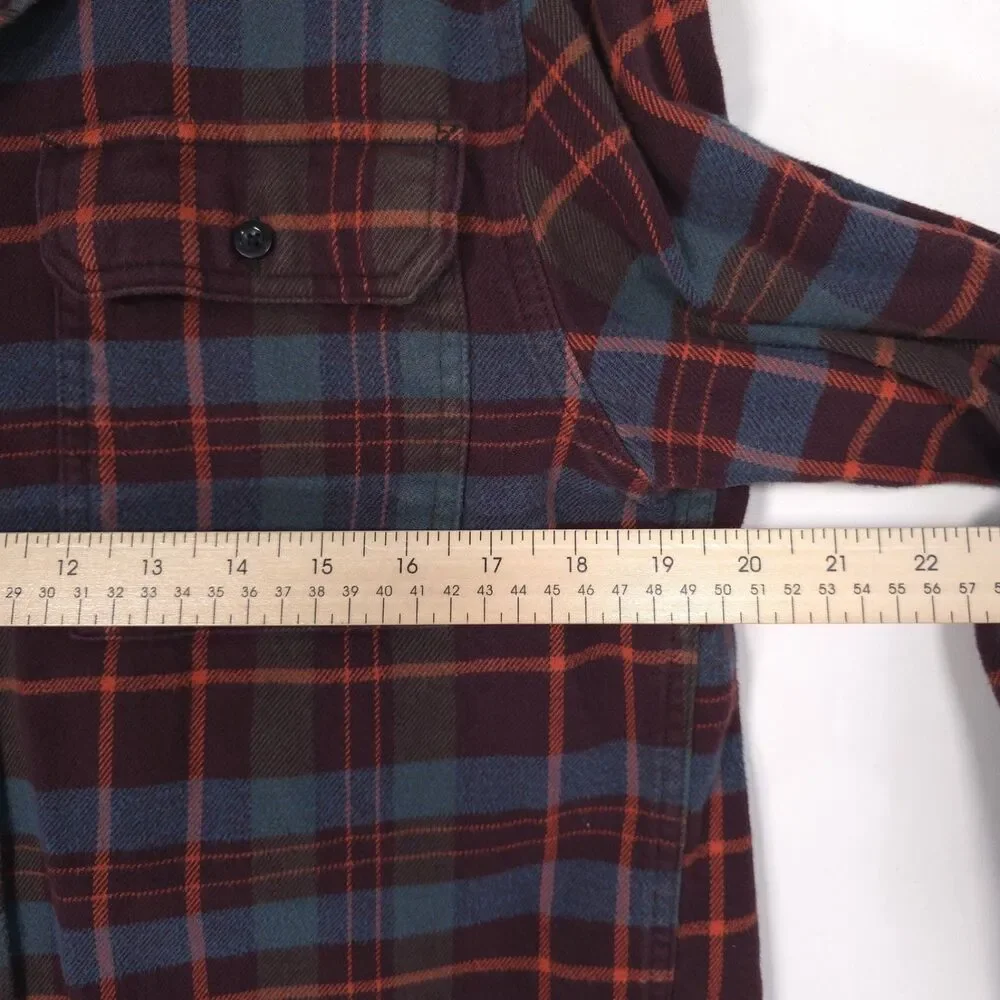THE NORTH FACE Mens Shirt Plaid MEDIUM Flannel Lined Brown 100% Cotton